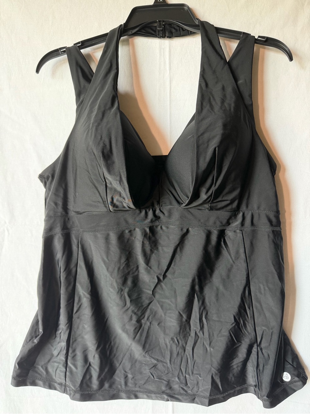 Lane Bryant Black V-Neck Tankini Top 44D